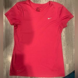 Women’s Nike Dri-Fit short sleeve t-shirt in Fireberry. Medium